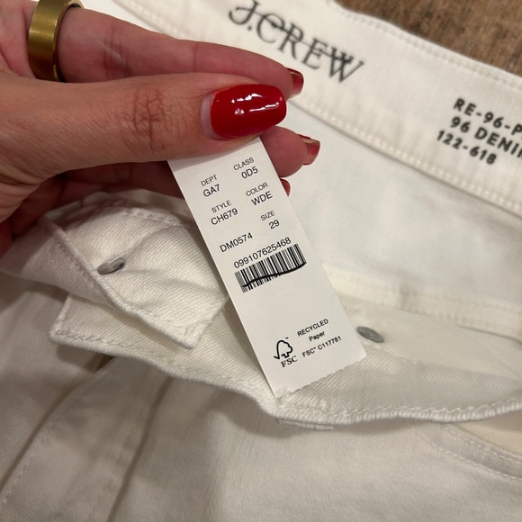 NWT! J. CREW New High-Rise Denim Trouser Jeans White '96 Wide Leg Size 29 $158 - Picture 6 of 11